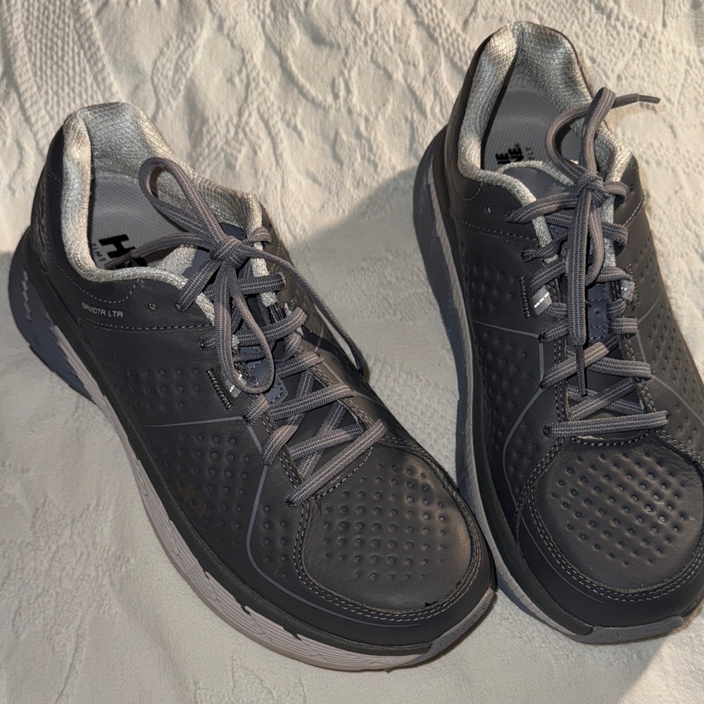 Hoka One One Silver and Gray Running Shoes